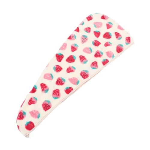 Healvian Strawberry Muster Haartrockner Mütze Wasserabsorbierende Duschhaube für Frauen Haushalt Badekappe Schnelltrocknend Frizz Reduzierend Geeignet für Zuhause und Reisen von Healvian