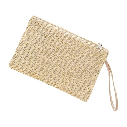 Healvian Strohborte Handtasche Damen Handgefertigte Clutch für Coins Karten Praktische Umhängetasche für Strand Robuste Stilvolle Aufbewahrungstasche für Täglichen Gebrauch Besondere von Healvian
