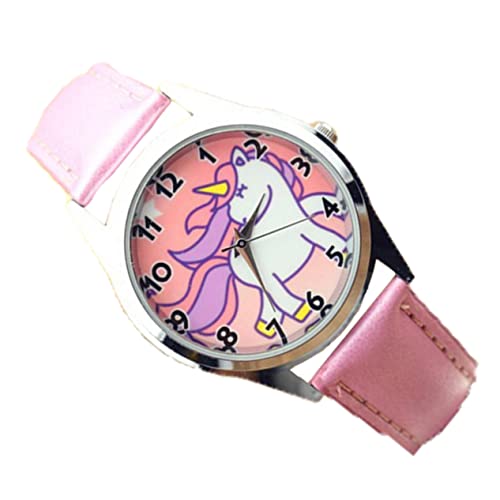 Healvian Studenten Cartoon Uhr Niedliche Armbanduhr für Lustigen Motiven für Jungen Wasserdichtes Silikonarmband Präzise Zeitmessung Pinkes Design von Healvian