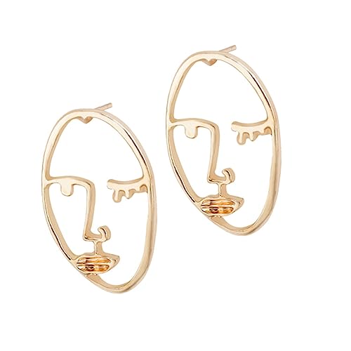 Healvian Stylische Abstrakte Ohrstecker Damen Ohrringe mit Menschlichem Gesicht Masken Anhänger Leichtes Modisches Schmuck Accessoire Persönlichkeit und Temperamentvolles Design von Healvian
