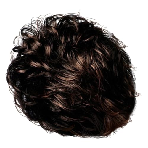 Healvian Stylische Damen Kurzhaar Perücke mit Langen Geraden Voluminös und Farblich Akzentuiert Synthetisches Haar in Schwarz Braun Atmungsaktiv und Komfortabel für Party und Alltag von Healvian