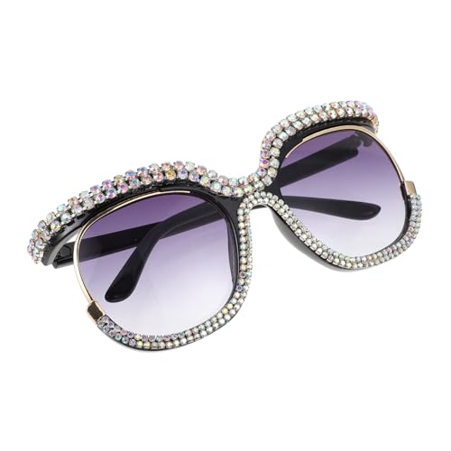 Healvian Stylische Damen Sonnenbrille mit Strasssteinen Langlebige Kunststoffbrille Komfortabler Sitz Modisches Design für Outdoor Fahrt Party und Streetstyle Schwarz Glänzend Healvian Stylische Damen Sonnenbrille mit Strasssteinen Langlebige Kunststoffbrille Komfortabler Sitz Modisches Design für Outdoor Fahrt Party und Streetstyle Schwarz Glänzend von Healvian