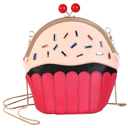 Healvian Stylische Eiscreme Umhängetasche mit Praktischem Verschluss Süße Einzel Schultertasche Modisches Aufbewahrungsaccessoire für Frauen Mädchen Alltag von Healvian