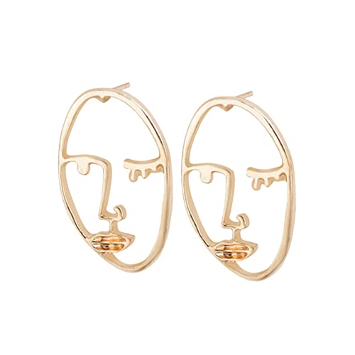 Healvian Stylische Ohrstecker Damen Abstrakte Menschliche Gesichtsmaske Ohrringe Leichtes Material Kreatives Design Modisch Persönlichkeit Schmuck für Mädchen und Frauen von Healvian