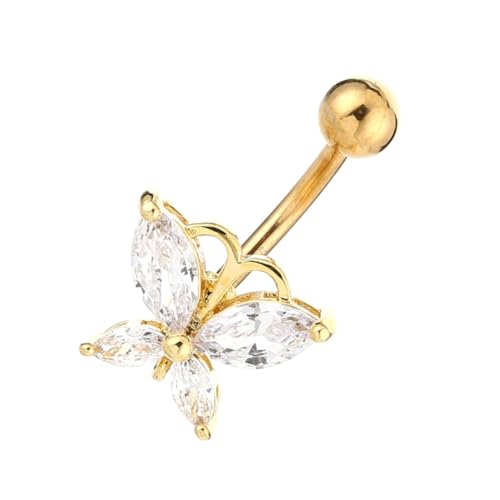 Healvian Stylischer Bauchnabelring Kupfer Mit Zirkonia Goldfarben Eleganter Bauchnabelpiercing Schmuck Für Damen Healvian Stylischer Bauchnabelring Kupfer Mit Zirkonia Goldfarben Eleganter Bauchnabelpiercing Schmuck Für Damen von Healvian