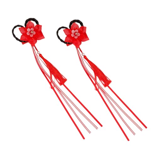 Healvian Synthetische Haarspangen Festliches Blumendesign Babyhaarspangen Rot 02 von Healvian