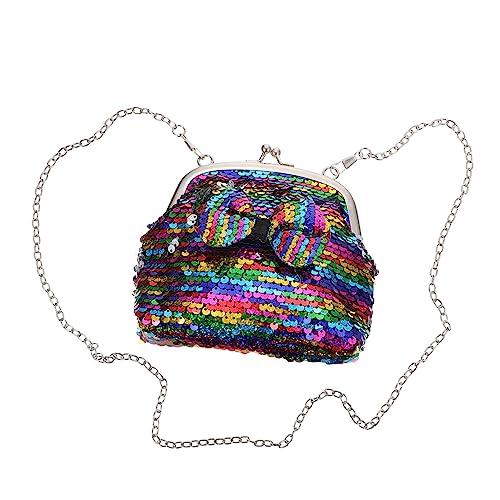 Healvian Tasche Umhängen Tasche Für Mädchen Schultertasche Im Bowknot-Design Münztasche Mit Pailletten Farbige Aufbewahrungstasche von Healvian