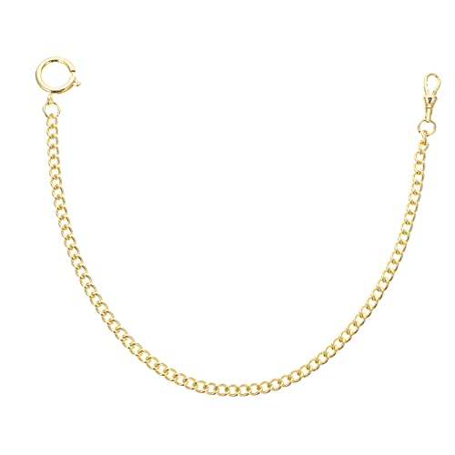 Healvian Taschenuhr Kette Metall mit Goldener Elektroplattierung Runde Schnalle Stilvolle Jeanskette für Männer und Frauen für Besondere Anlässe von Healvian