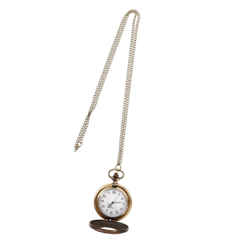 Healvian Vintage-taschenuhr Für Herren Mit Kette Kleine Mechanische Uhr Aus Robustem Material Retro-Design Mit Klappdeckel Für Täglichen Gebrauch von Healvian