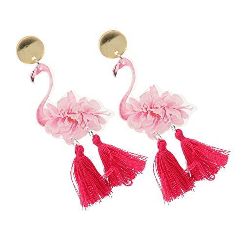 Healvian Flamingo Ohrhänger Mit Quasten Für Damen Tierohrringe Als Ohrschmuck Baumelnde Flamingo-tropfenohrringe Für Frauen Und Mädchen von Healvian
