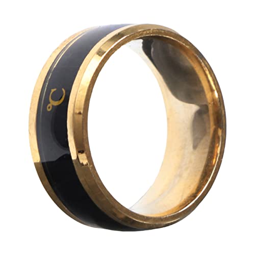 Healvian Temperaturempfindlicher Ring kleiner Finger runder Fingerring Zappelring Schmuckring rostfrei runder Ring Wärmeverfärbungsring Golden Healvian Temperaturempfindlicher Ring kleiner Finger runder Fingerring Zappelring Schmuckring rostfrei runder Ring Wärmeverfärbungsring Golden von Healvian