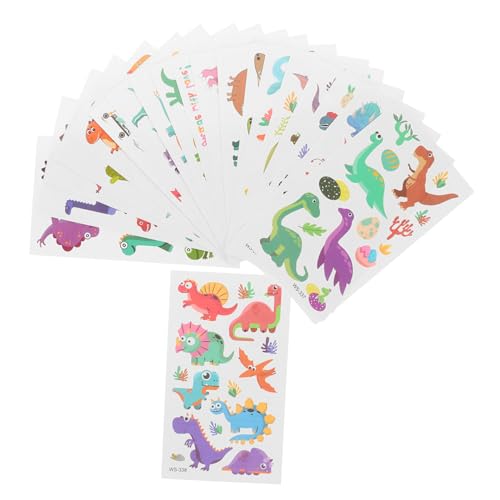 Healvian 20blätter Dinosaurier Tattoos Temporär Für Frauen Aufkleber Süße Sticker Körperdekoration Realistische Falsche Tattoos Make-up Zubehör von Healvian