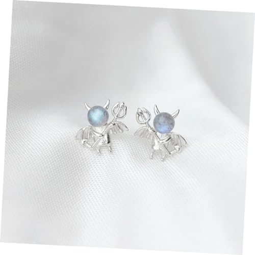Healvian Teufel Ohrstecker mit Mondstein Damen Ohrhänger Eleganter Schmuck für Alltag Party und Hochzeit Einzigartiges Design Tolles für Frauen von Healvian