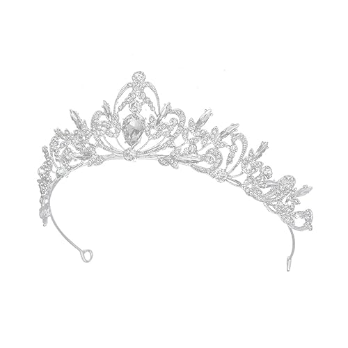 Healvian Tiara Hochzeit Braut Krone Kopfschmuck Vintage Haar Schmuck Silber Für Frauen Verlobung Party Silber Healvian Tiara Hochzeit Braut Krone Kopfschmuck Vintage Haar Schmuck Silber Für Frauen Verlobung Party Silber von Healvian