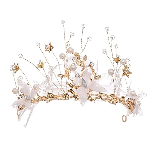 Healvian Elegante Handgemachte Für Frauen Goldene Hochzeitskrone Braut Haarschmuck Für Festlichkeiten Leicht Und Langlebig Für Hochzeiten Und Partys von Healvian