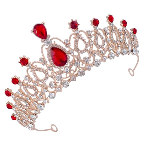 Healvian Tiara Krone mit Funkelnden Strasssteinen Langlebiger Metall Haarschmuck für Mädchen Geburtstagsfeier Foto Requisite und Kostüm Accessoire Gold Rot Hochwertige Healvian Tiara Krone mit Funkelnden Strasssteinen Langlebiger Metall Haarschmuck für Mädchen Geburtstagsfeier Foto Requisite und Kostüm Accessoire Gold Rot Hochwertige von Healvian