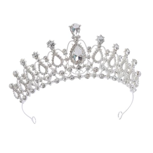 Healvian Tiara Krone mit Funkelnden Strasssteinen Leichte Bequeme Haarschmuck für Blumenmädchen bei Hochzeit und Geburtstag Eleganter Party Kopfschmuck in von Healvian