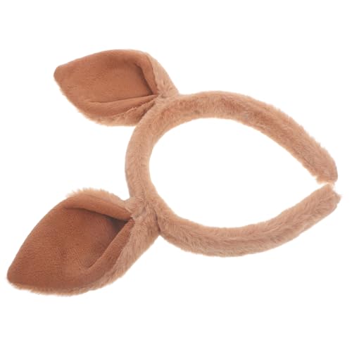 Healvian Tierohren Haarreif Damen Kopfband Leicht Weich Karneval Halloween Cosplay Party Zubehör Dunkelbraun von Healvian