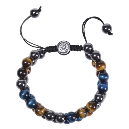 Healvian Tigerauge Armband für Männer und Frauen Verstellbare Yoga Perlenarmband Naturstein Elegantes Schmuckstück für Meditation und Entspannung Perfektes zu Anlässen Wie Geburtstag von Healvian