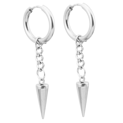 Healvian Titanstahl Creolen Ohrringe Damen Punk Rivet Dreieck Anhänger Langlebig und für Alltag und von Healvian