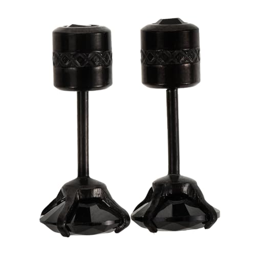 Healvian Titanstahl Ohrstecker Herren Schwarz Zirkonia Runde Ohrringe Leicht Langlebig Modisch Unisex Schmuck von Healvian