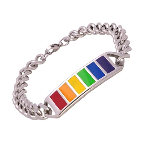 Healvian Titanstahl Regenbogen Armband Schlicht Langlebig Modisch Unisex Schmuck für Geburtstag Hochzeit Weihnachten von Healvian