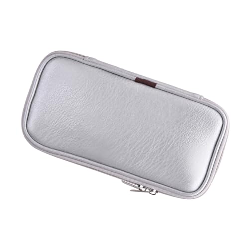 Healvian Tragbare PU Leder Kosmetiktasche mit Reißverschluss Kompakter Make Up Pinsel Organizer Leichtes Reise Beautycase Silberfarbener Pinselhalter für Unterwegs Healvian Tragbare PU Leder Kosmetiktasche mit Reißverschluss Kompakter Make Up Pinsel Organizer Leichtes Reise Beautycase Silberfarbener Pinselhalter für Unterwegs von Healvian