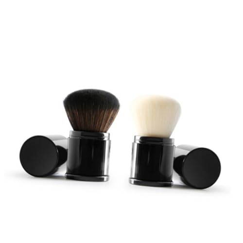 Healvian Tragbarer Einziehbarer Make up pinsel Weißer Fiber Blush Puderpinsel Langlebiger Foundation pinsel für Damen Feine Dichte Borsten für Tägliches und Professionelles Schminken von Healvian