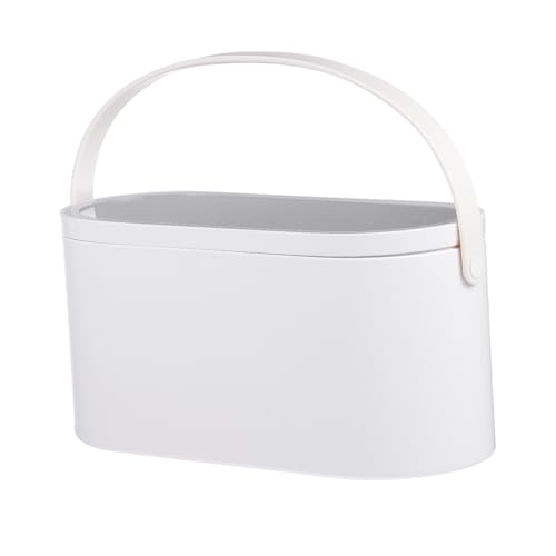 Healvian Tragbarer Make Up Organizer Case mit LED Spiegel Multifunktionaler Kosmetik Aufbewahrungskoffer Abnehmbarer Beleuchteter Schminkspiegel Kompakt für Reisen und Tischgebrauch Weiß von Healvian