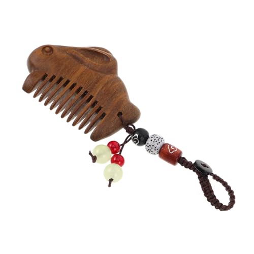 Healvian Tragbarer Pocket Kamm mit Filigranem Muster Vintage Holz Kamm als Schlüsselanhänger Kompakte Haarbürste für Unterwegs Chinesisches für Damen von Healvian