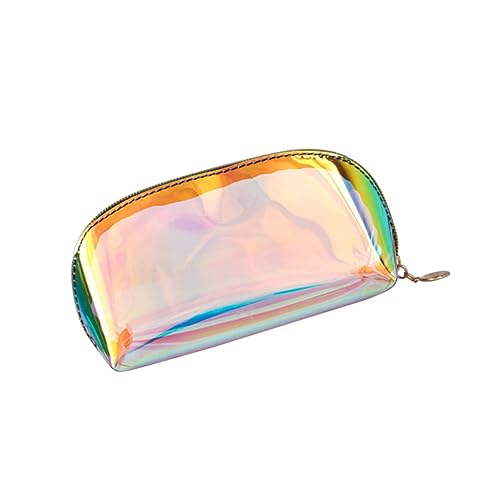 Healvian Transparent Kosmetiktasche Klein PVC Holographisch Makeup Bag Handtasche für Damen Alltagsgebrauch Abendparty von Healvian