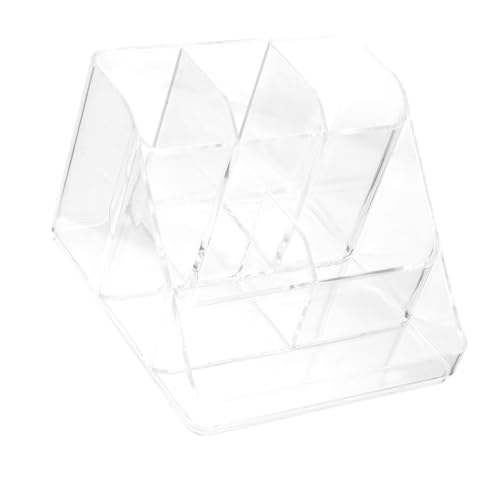 Healvian Transparente Acryl Kosmetik Aufbewahrungsbox mit Sechs Fächern Vielseitiger Makeup Organizer für Schreibtisch und Schminktisch Leicht zu Reinigen für Schlafzimmer und Badezimmer von Healvian