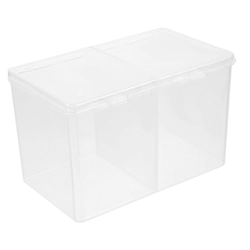 Healvian Transparente Aufbewahrungsbox mit Deckel und Fächern Kunststoff Organizer für Wattepads Makeup Box für Damen Praktischer Kosmetikhalter für Saubere Aufbewahrung und Einfache von Healvian