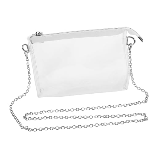 Healvian Transparente Crossbody Handytasche Damen mit Reißverschluss Verstellbar Stadionzugelassen Kleine Umhängetasche für Alltag und Events Silber Healvian Transparente Crossbody Handytasche Damen mit Reißverschluss Verstellbar Stadionzugelassen Kleine Umhängetasche für Alltag und Events Silber von Healvian