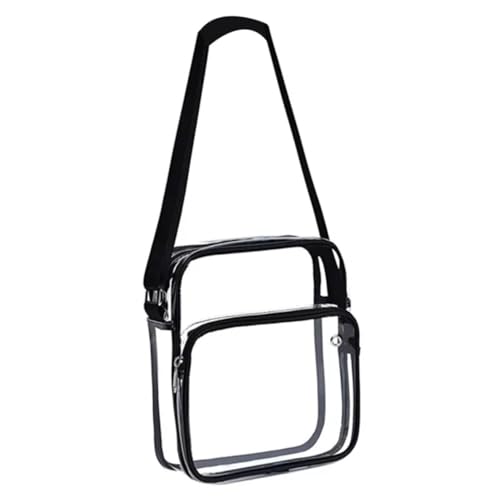 Healvian Transparente Damen Crossbody Tasche PVC Umhängetasche Verstellbarer Schulterriemen Kleine Leichte Handtasche für Alltag und Party von Healvian