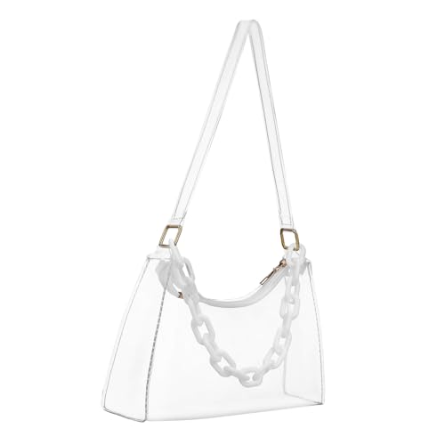 Healvian Transparente Damen Schultertasche Klein Leicht Verstellbar Minimalistisch Unterarmtasche Für Alltag von Healvian