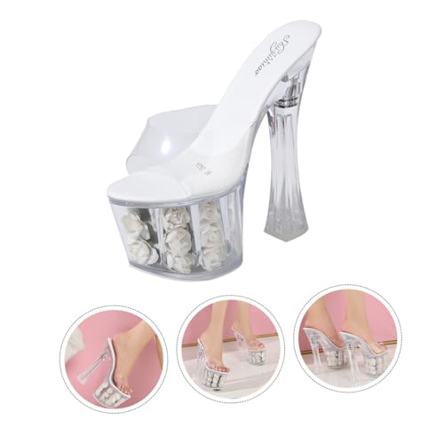 Healvian Transparente Damensandalen mit Verzierung Hohe Plateau Schuhe Rutschfeste Sohle Wasserfest Stilvolle Hochzeitsschuhe für Damen Komfortabel und Beim Gehen von Healvian