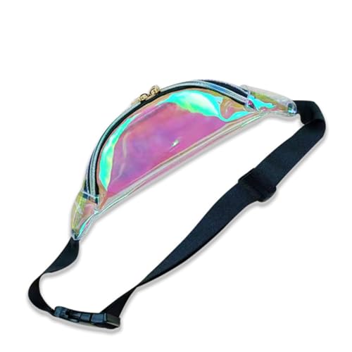 Healvian Transparente Holographische Bauchtasche PVC Sport Waist Pouch Multifunktional Leicht Für Reisen Fitness Outdoor Kleine Handtasche Damen von Healvian