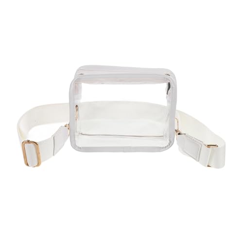 Healvian Transparente Kleine Umhängetasche Quadratisch mit Breitem Schultergurt Klarer Organizer Reise und Kosmetikbeutel Vielseitige Crossbody Bag für Damen und Herren von Healvian