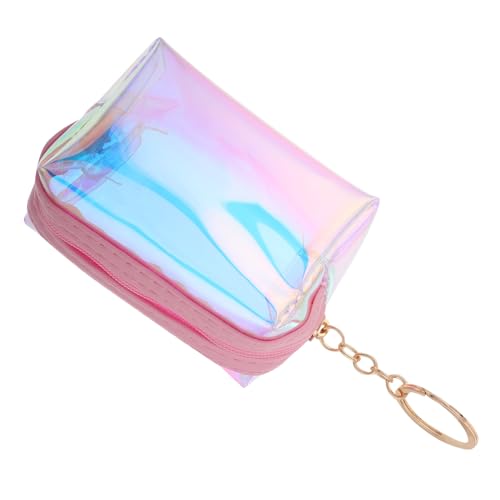 Healvian Transparente Mini Geldbörse Schlüsselanhänger mit Holografischem Glanz Robuste PVC Legierung Modische Münztasche für Schüler und Junge Erwachsene Praktischer Coin Purse Wallet von Healvian