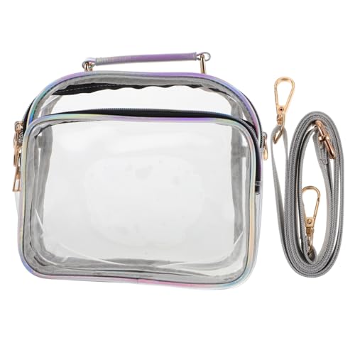 Healvian Transparente PVC Crossbody Tasche Damen Leichte Umhängetasche mit Mittlerem Fassungsvermögen Vielseitig Nutzbar als Schultertasche und Handtasche für Konzerte Stadionbesuche von Healvian