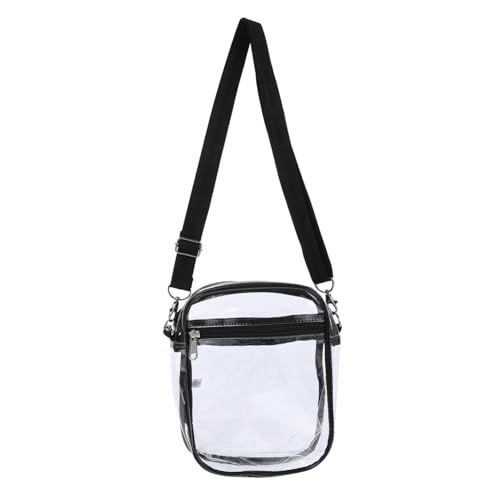 Healvian Transparente PVC Schultertasche Damen Verstellbar Modische Umhängetasche Mittelgroß Praktische Alltagstasche für Lippenstift Handy und Zubehör von Healvian