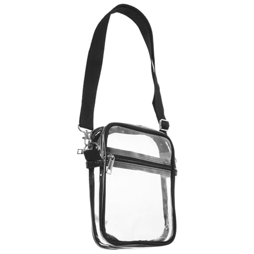 Healvian Transparente Umhängetasche Damen Leichte Mini Crossbody Bag Schwarz Alltag Bar Club Freizeit von Healvian