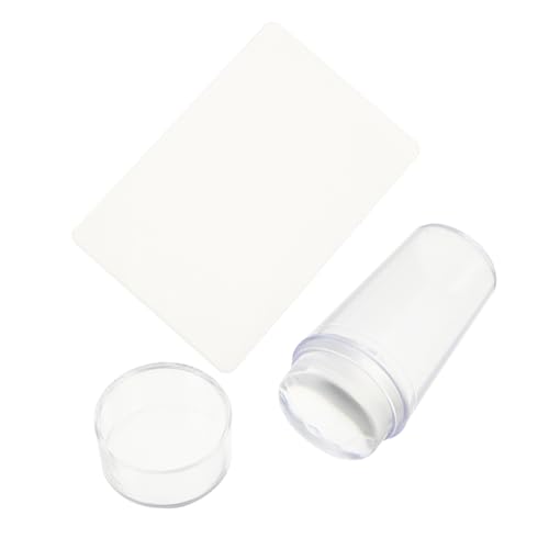 Healvian Transparentes Nail Art Stamping Stamper Set mit Stempel und Dünnem Nagellack Schaber Elastisch und Langlebig für Präzises French Nails Design DIY Maniküre Zubehör von Healvian