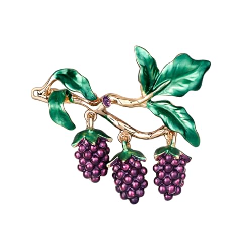 Healvian Trauben Brosche Legierung mit Strass für Frauen Anstecknadel Schmuck für Alltag und Besondere Anlässe als zu Neujahr oder Valentinstag von Healvian
