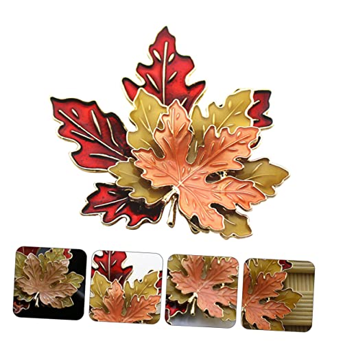 Healvian Trendige Dreischichtige Ahornblatt Brosche Dekorative Anstecknadel für Kleider Taschen und Hochzeiten als für Damen zu Weihnachten von Healvian