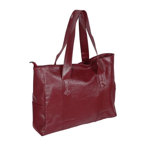 Healvian Trendige Einkaufstaschen Große Arbeit Handtasche Frauentasche Mit Großem Fassungsvermögen Große Reißverschlussbeutel Arbeitstaschen Faux Geldbeutel Einzelne Umhängetasche Pu von Healvian