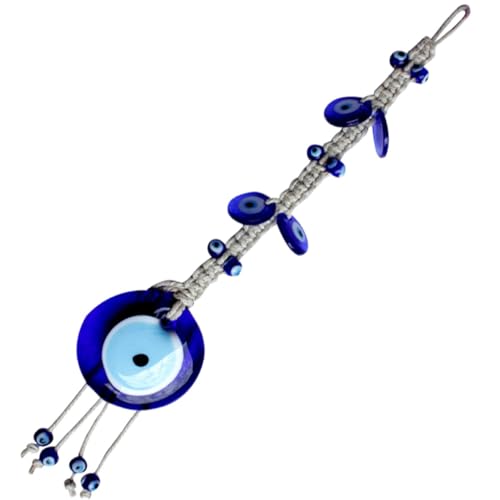Healvian Türkisblauer Evil Eye Wandbehang Anhänger aus Handgewebtem Seil Dekoratives Schutzamulett für Wohnraum Geschenkidee zu Geburtstag und Feiertagen von Healvian