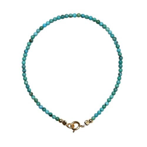 Healvian Türkisfarbener Damen Armband Boho Stil Natürlicher Türkis Edelstein Handgefertigt Modischer Schmuck für Sommer und Festival Elegantes Hippie Perlenarmband von Healvian