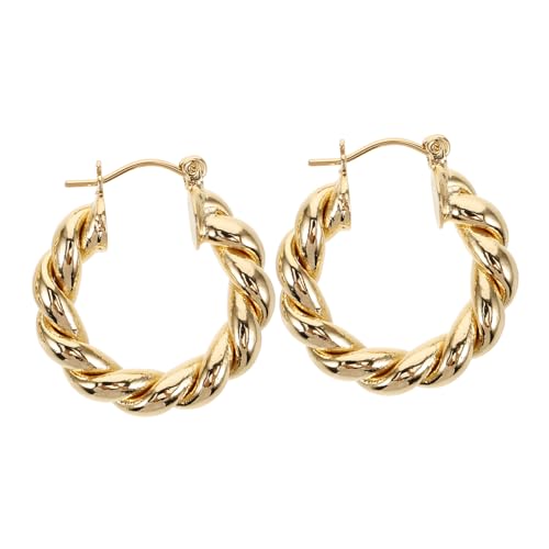 Healvian Twist Style Ohrringe Damen Goldfarben Stilvolle Dangle Ohrhänger Modeschmuck für Hochzeit Party Graduation und Alltag von Healvian